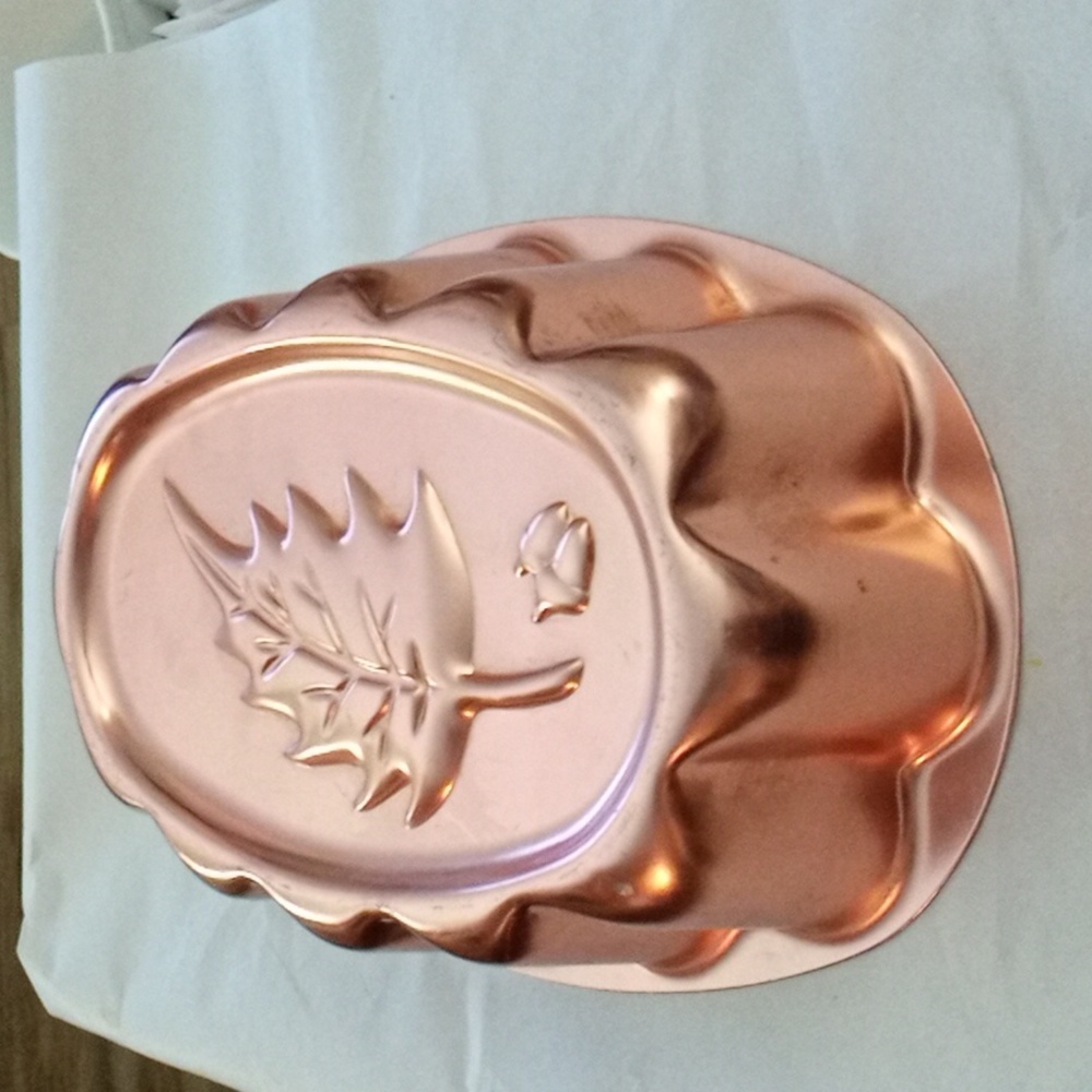 Vintage 3 Cup Copper Jello Mold Autumn